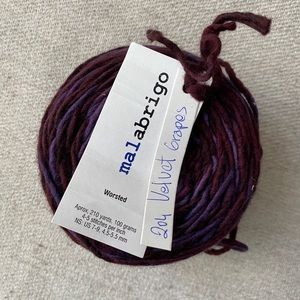 Malabrigo worsted single ply Velvet Grapes